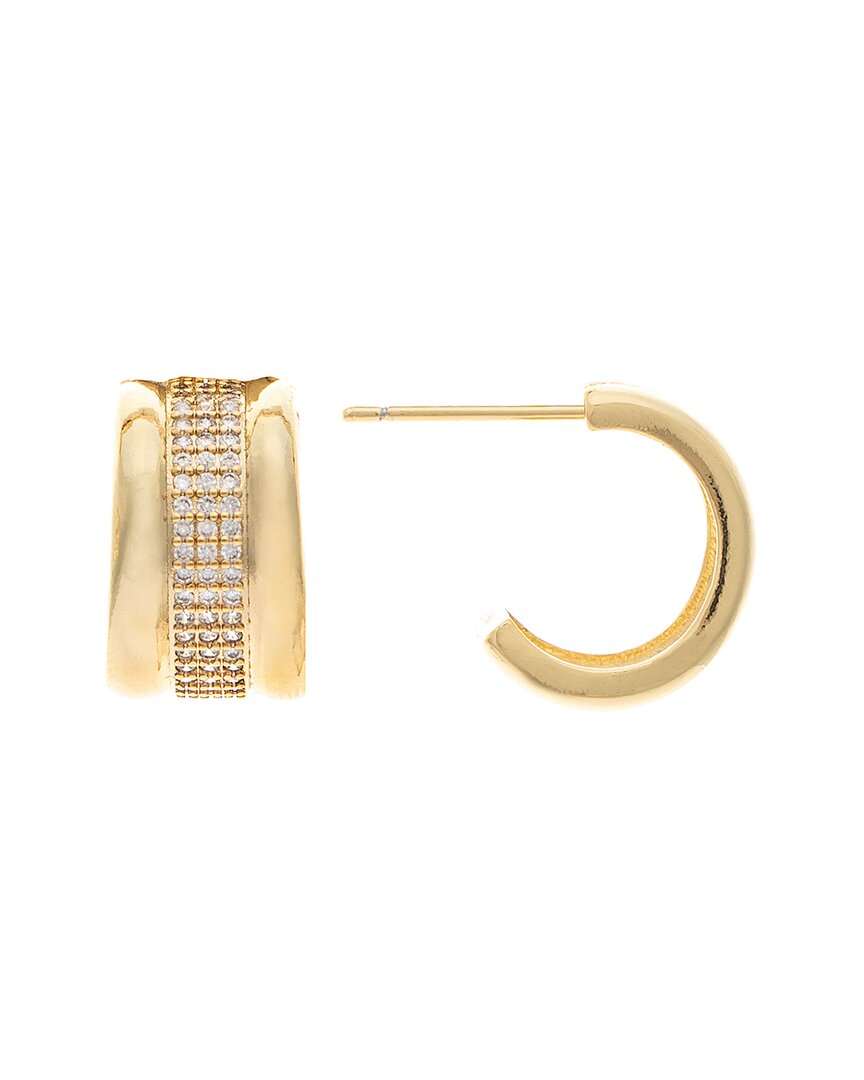 Rivka Friedman Pavé Cubic Zirconia Huggie Hoop Earrings