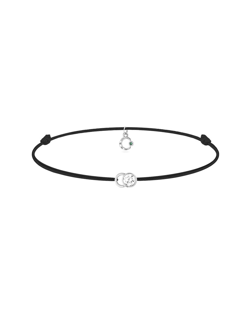 Courbet 18kt Recycled White Gold Let's Commit Cord And Laboratory-grown Diamond Bracelet In Silber