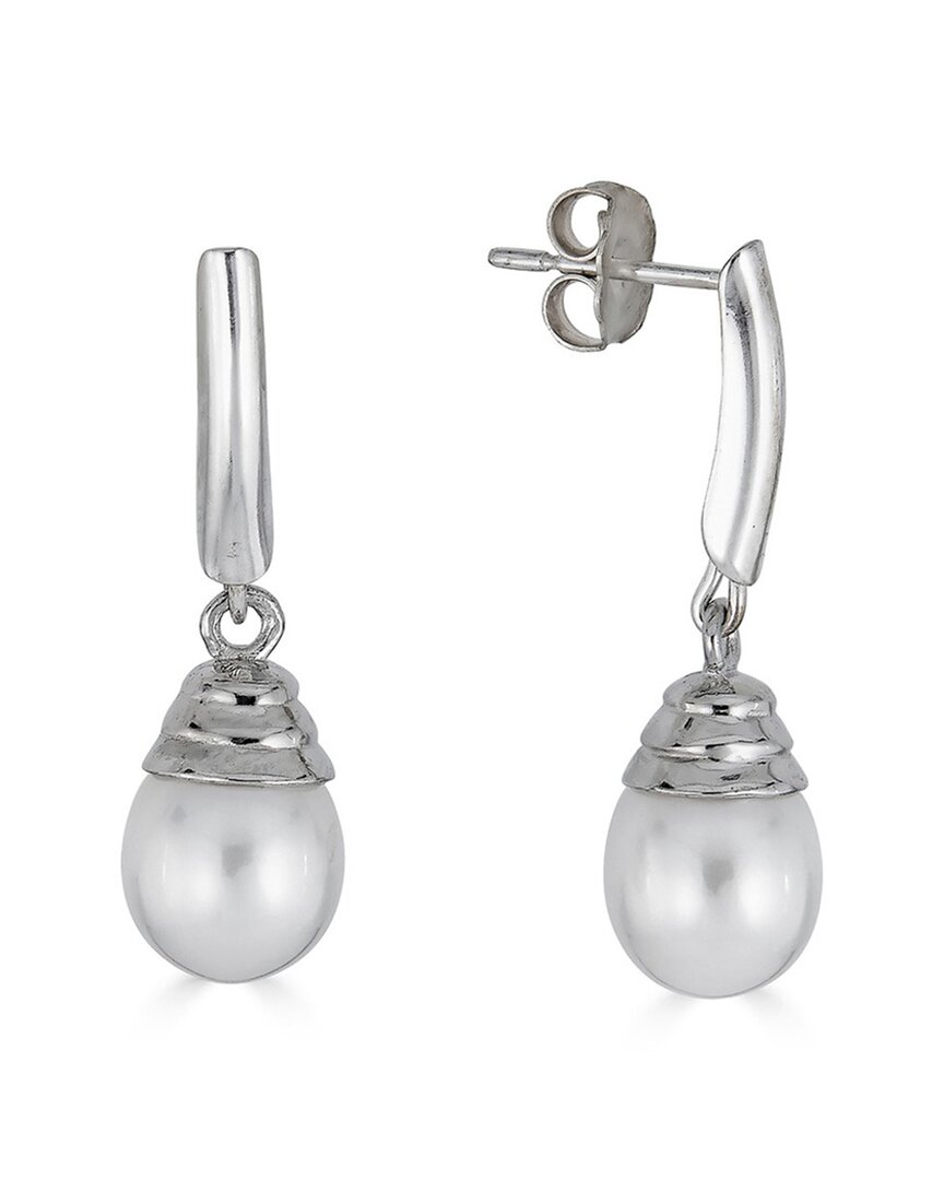 Belpearl Silver 9-8mm Freshwater Pearl Earrings