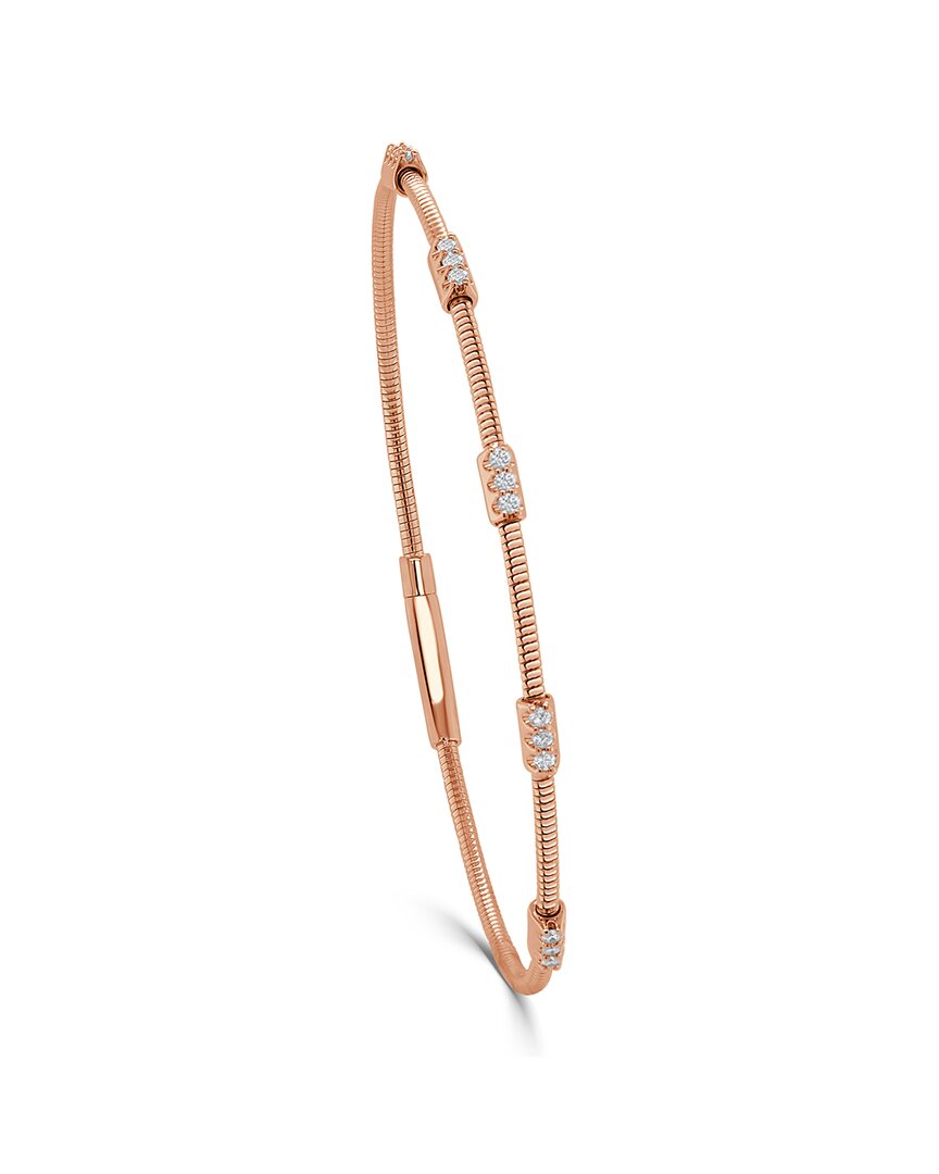 Sabrina Designs 14k Rose Gold 0.24 Ct. Tw. Diamond Flexible Stackable Bangle Bracelet