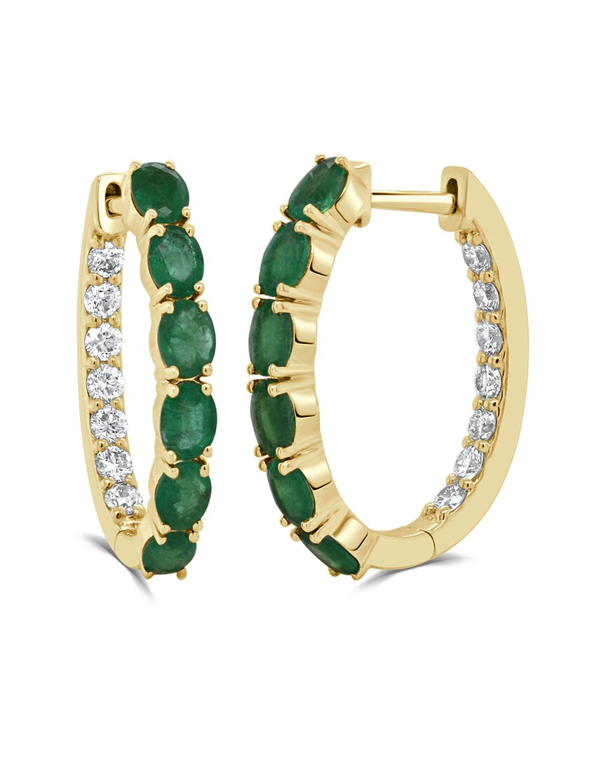 Sabrina Designs 14k 2.14 Ct. Tw. Diamond & Emerald Hoops