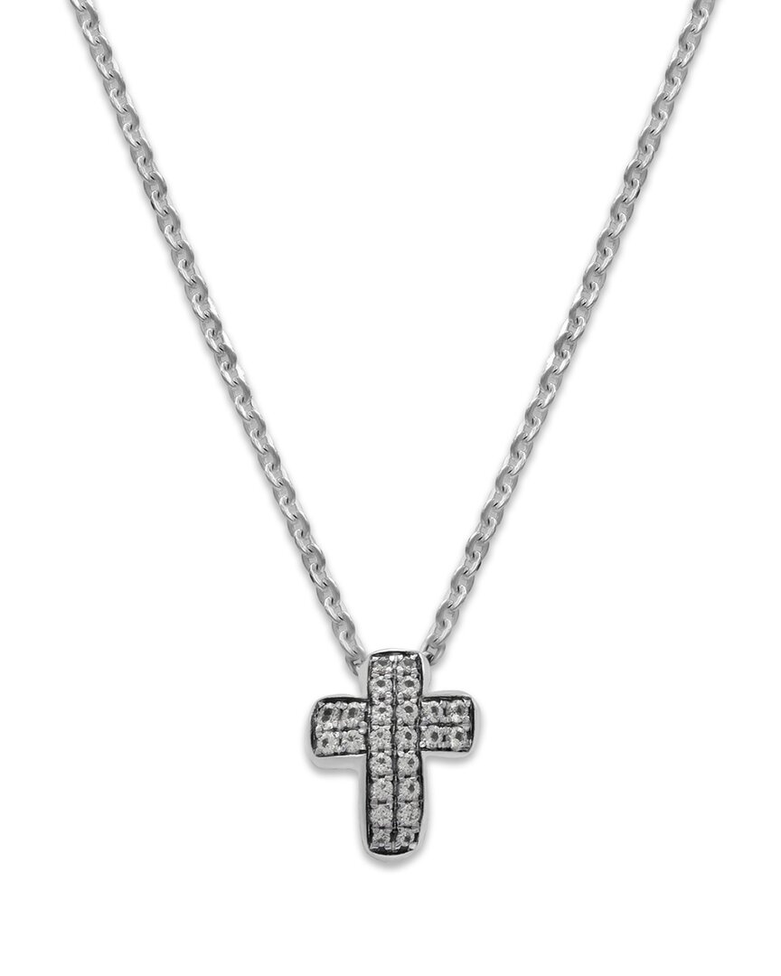 Shop Samuel B. Silver 0.25 Ct. Tw. White Topaz Cross Necklace