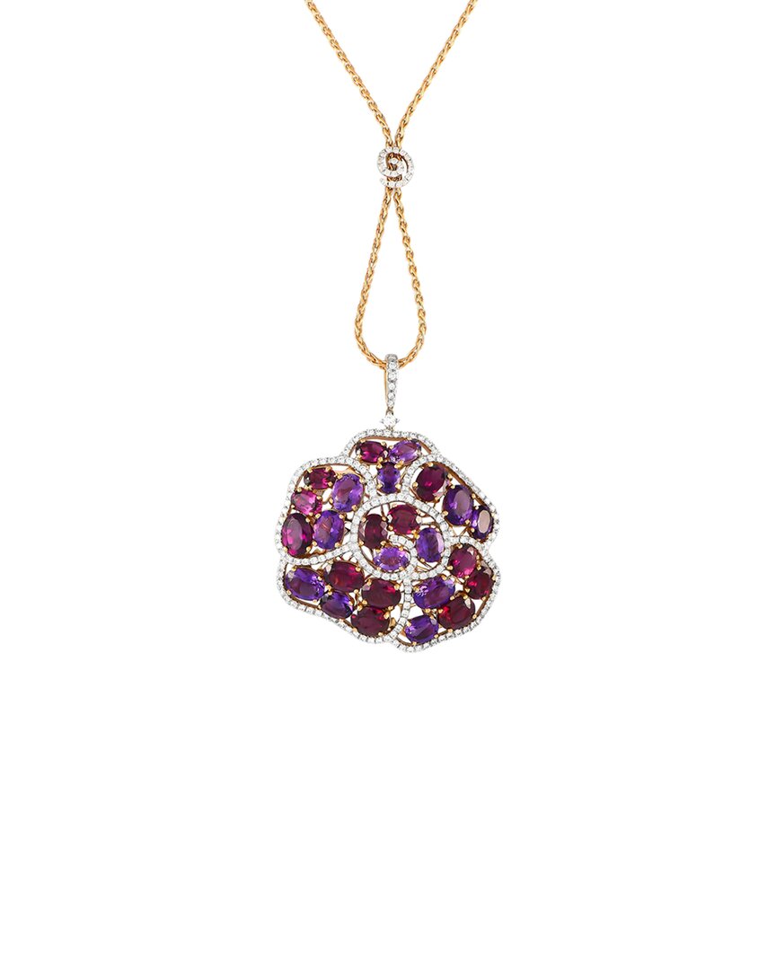 CASATO CASATO 18K ROSE GOLD 1.57 CT. TW. DIAMOND & GEMSTONE NECKLACE