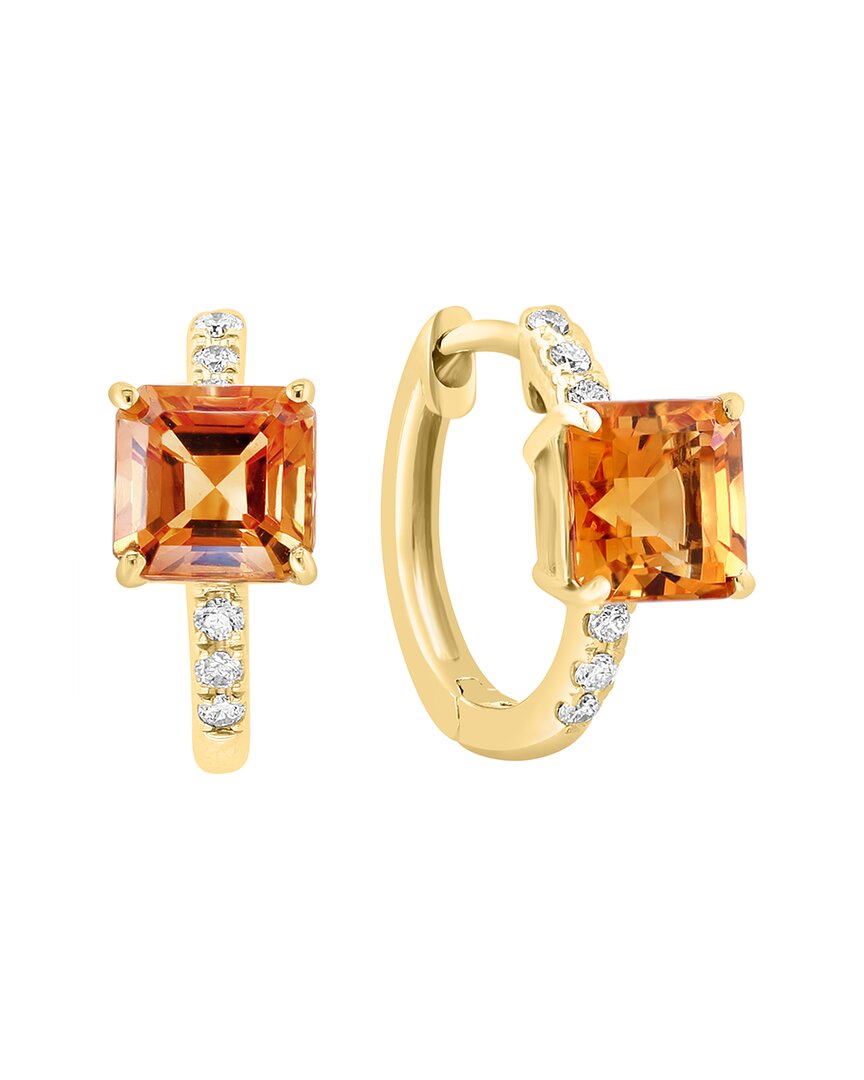 Effy Fine Jewelry 14K 2.54 ct. tw. Diamond & Citrine Earrings