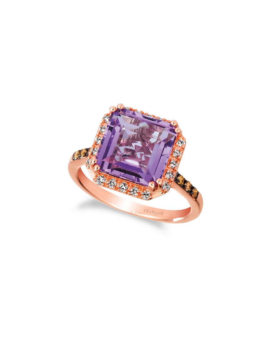 Le Vian 14k Rose Gold 4.32 Ct. Tw. Diamond & Amethyst Ring