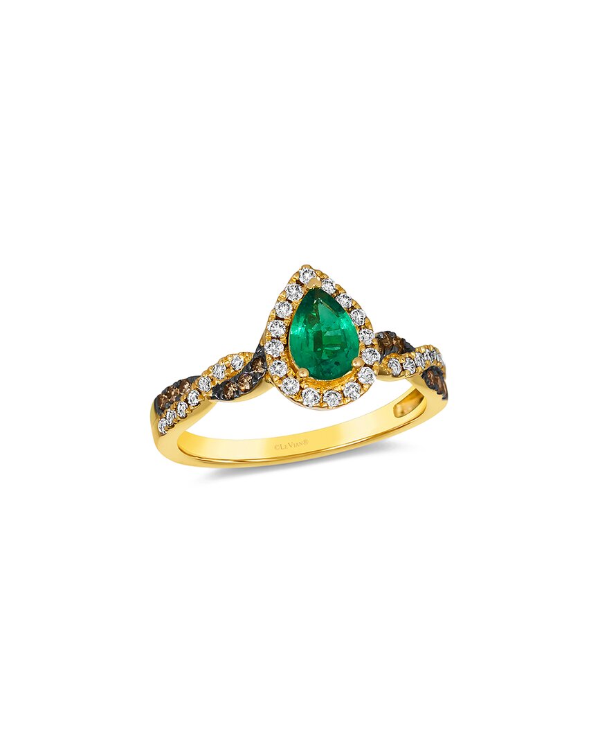 Le Vian Twist Shank 14k 0.55 Ct. Tw. Diamond & Emerald Ring