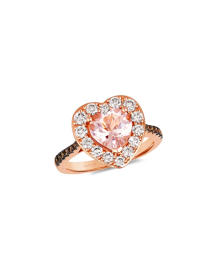 Le Vian Heart 14k Rose Gold 1.31 Ct. Tw. Diamond & Morganite Ring