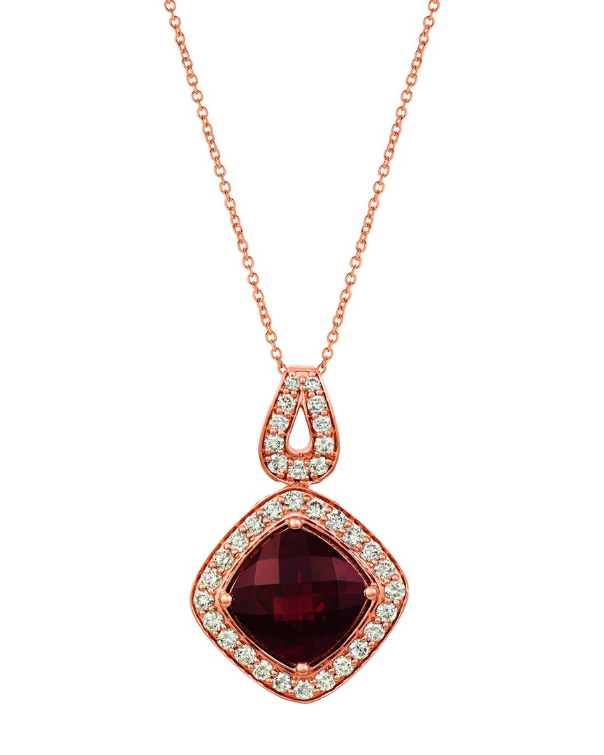 Le Vian Vivids 14k Rose Gold 5.06 Ct. Tw. Diamond & Garnet Pendant