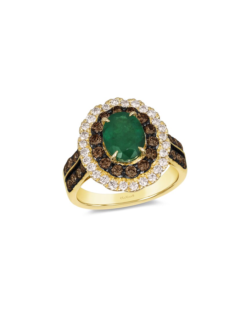 Le Vian Scallop 14k 1.55 Ct. Tw. Diamond & Emerald Ring