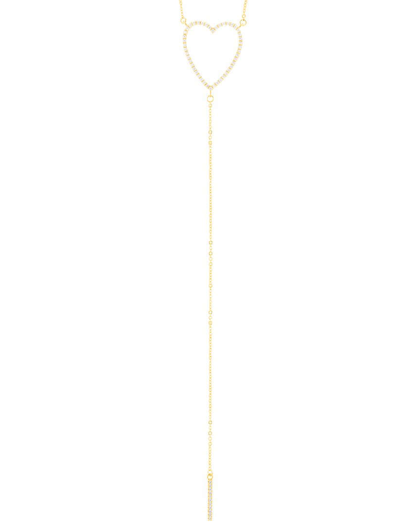 Adornia 14k Gold Plated Adjustable Cz Heart Y-necklace