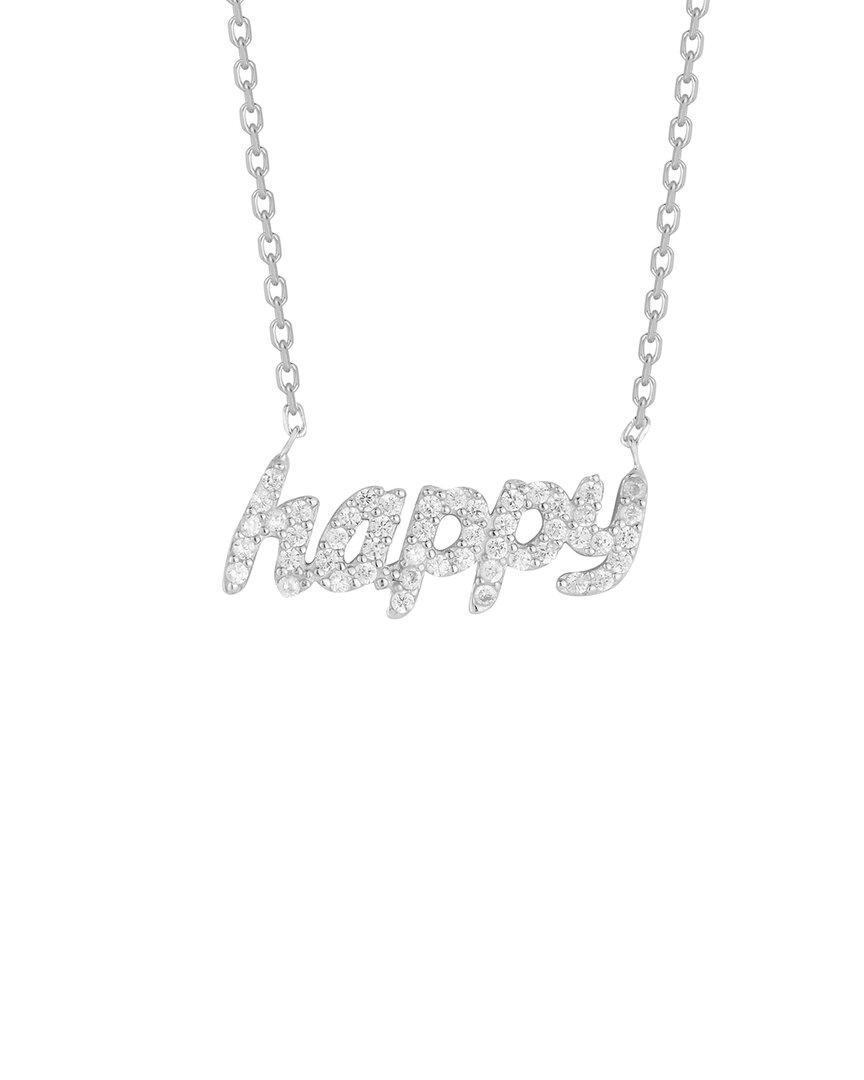 Glaze Jewelry Silver Cz Happy Necklace