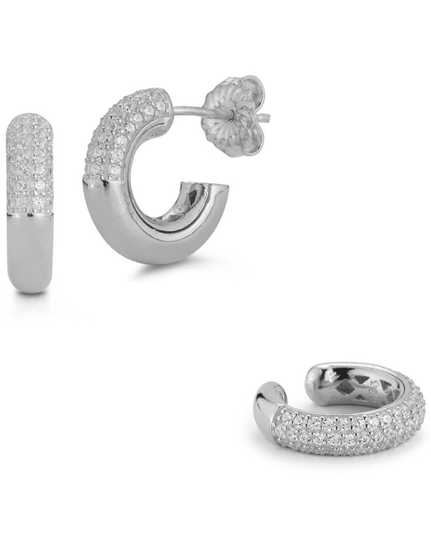Glaze Jewelry Silver Cz Set Of Earrings