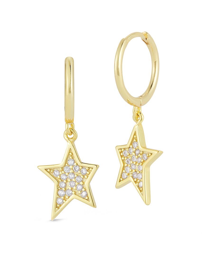 Glaze Jewelry Silver Cz Star Huggie Earrings