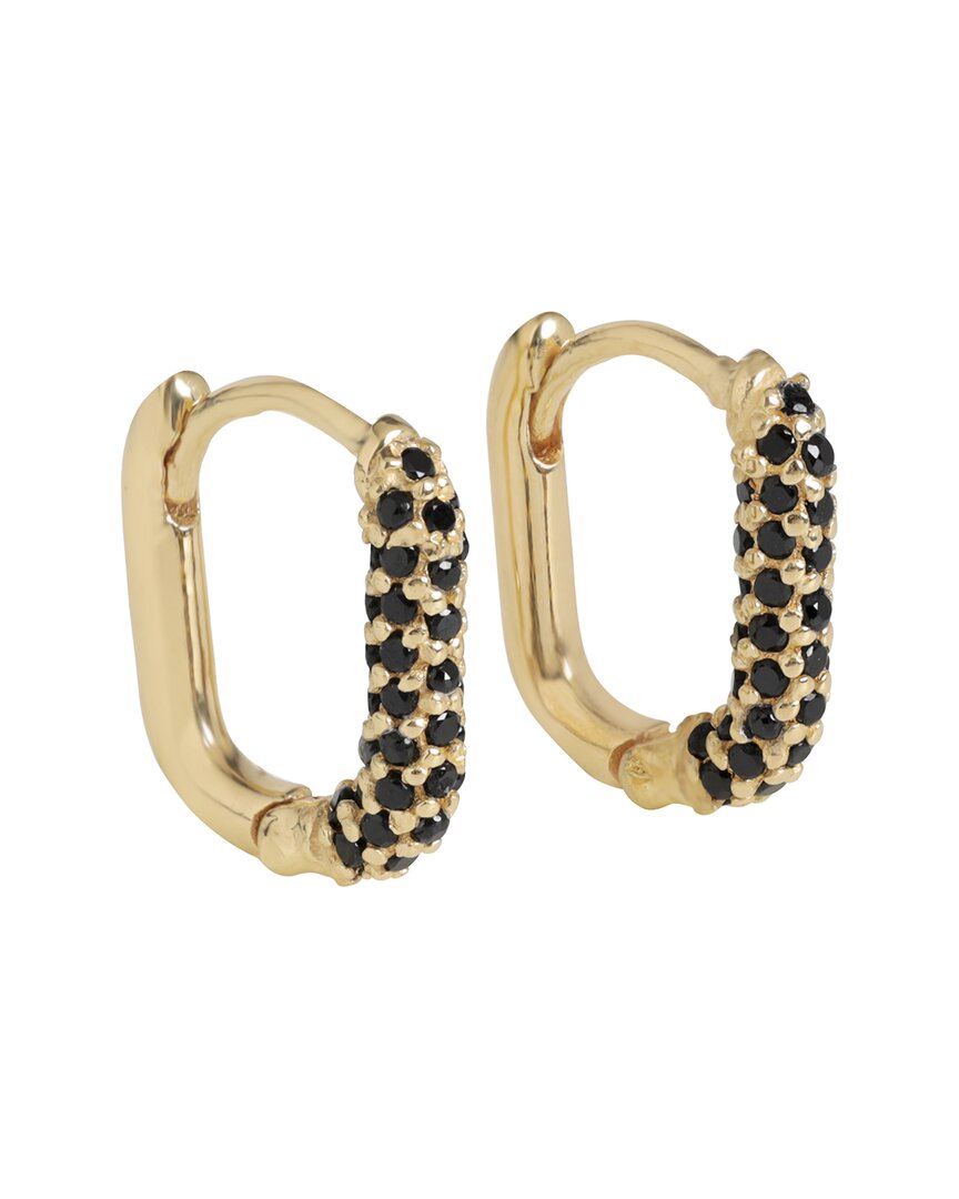 Tiramisu Silver 0.66 Ct. Tw. Black Spinel Hoops