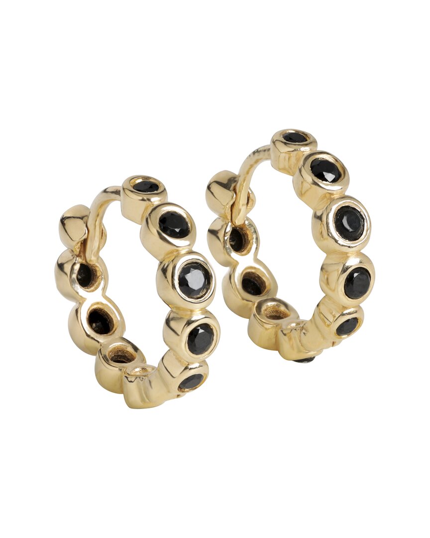 Tiramisu Silver 0.56 Ct. Tw. Black Spinel Hoops