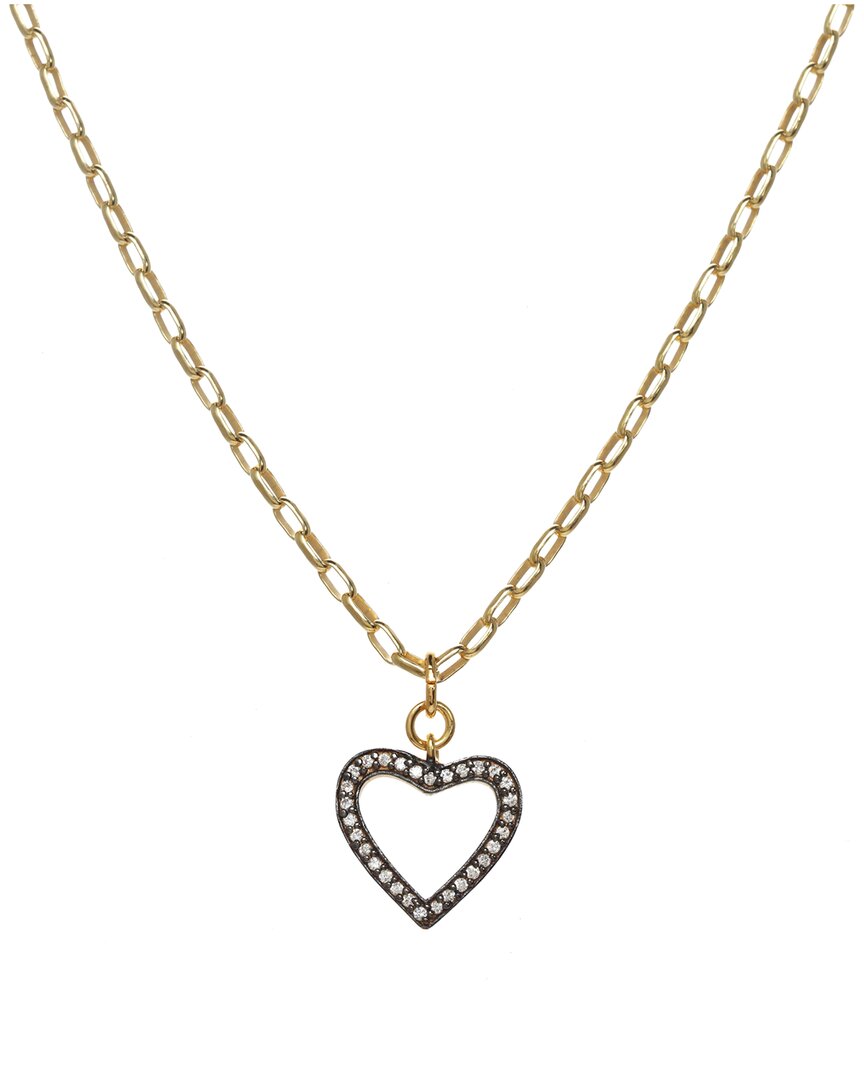 Rachel Reinhardt 14k Over Silver Cz Heart Pendant Necklace