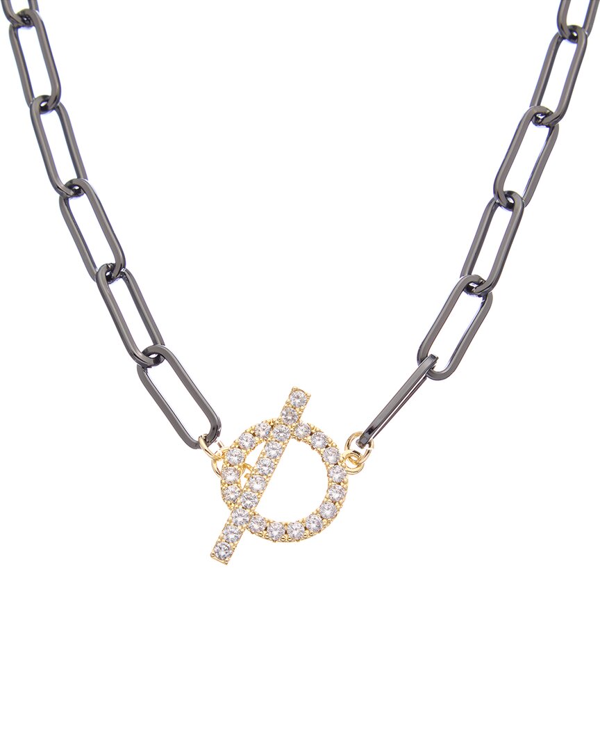 Juvell 18k Two-tone Plated Cz Link Necklace