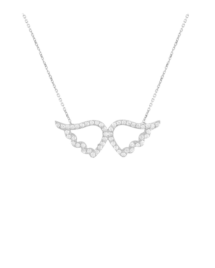 Gabi Rielle Silver Cz Angel Wing Necklace