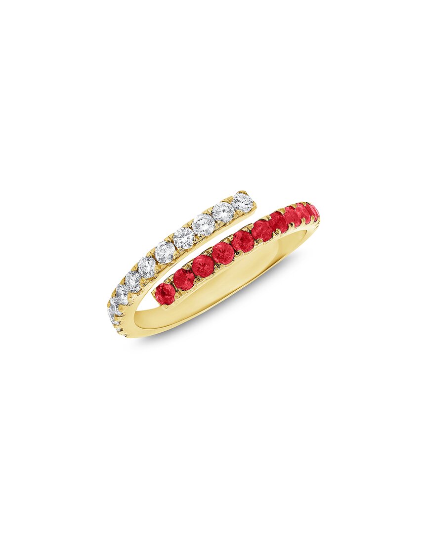 Sabrina Designs 14k 0.55 Ct. Tw. Diamond & Ruby Bypass Ring