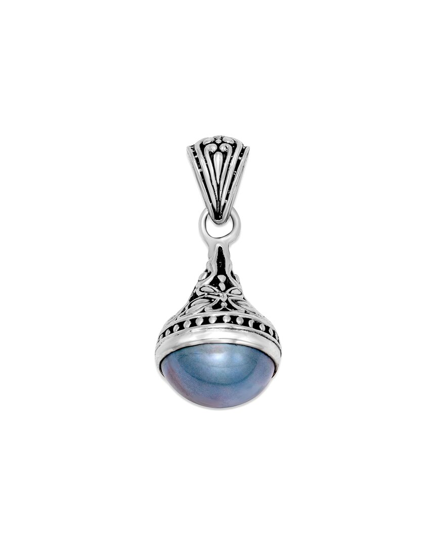 Samuel B. Silver 10mm Pearl Butterfly Pendant