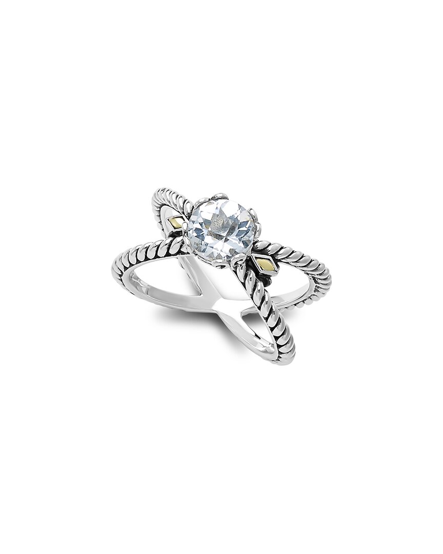 Samuel B. 18k & Silver 1.30 Ct. Tw. White Topaz X Ring