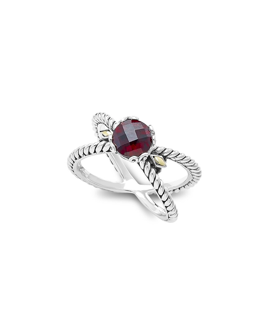 Samuel B. 18k & Silver 1.30 Ct. Tw. Garnet X Ring