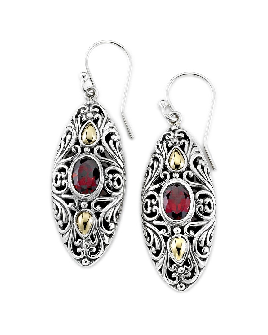Samuel B. 18k & Silver 2.00 Ct. Tw. Garnet Earrings