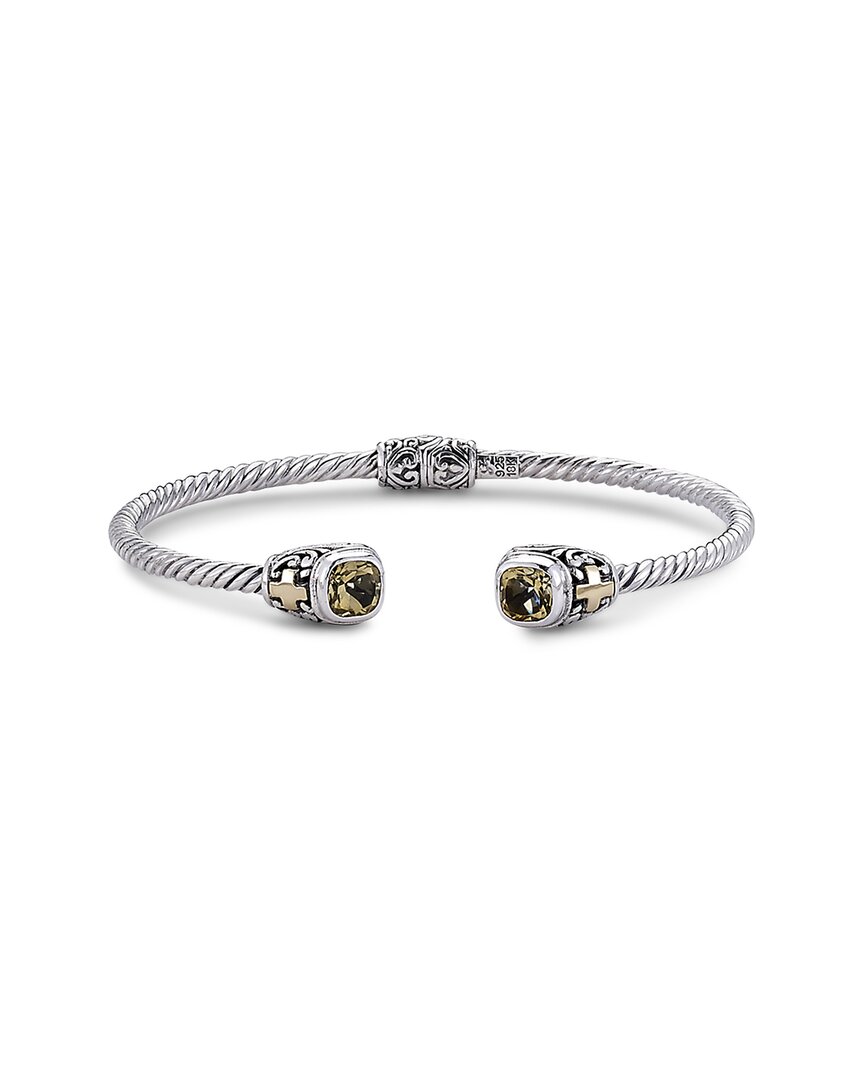 Samuel B. 18k & Silver 1.70 Ct. Tw. Citrine Square Bangle Bracelet