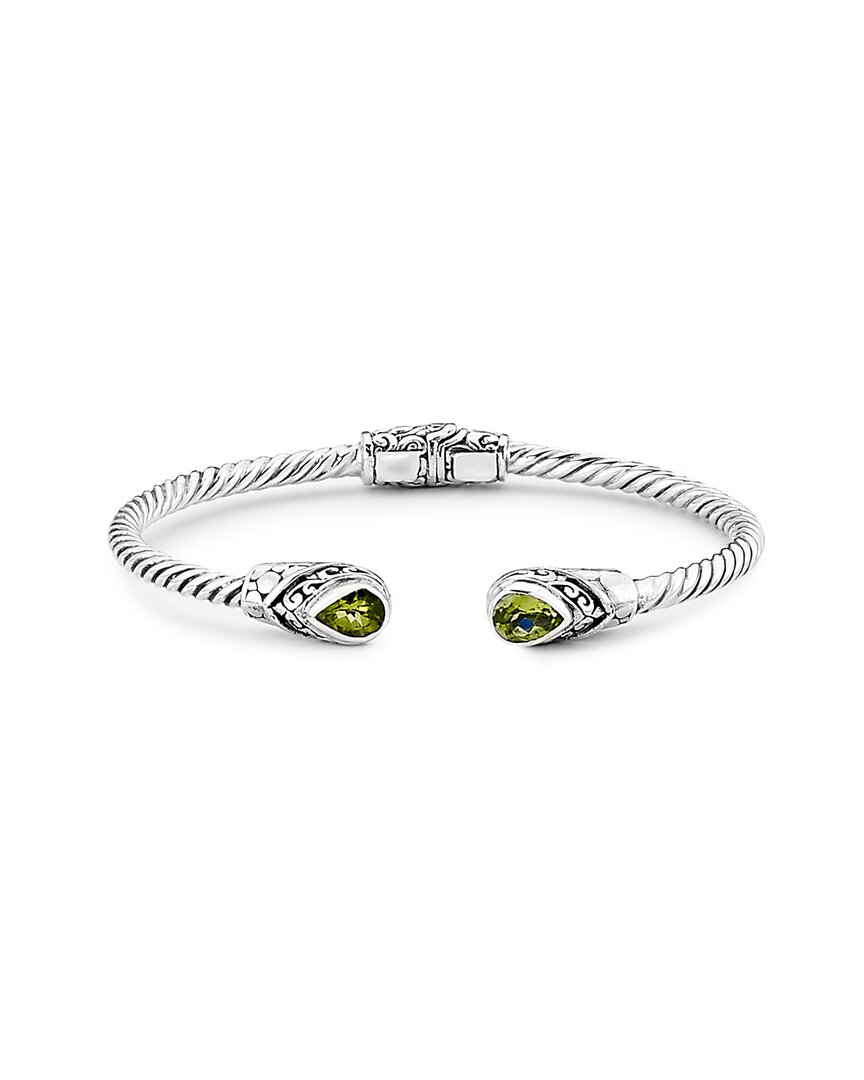 Samuel B. Silver 1.70 Ct. Tw. Amethyst Twisted Cable Bangle Bracelet