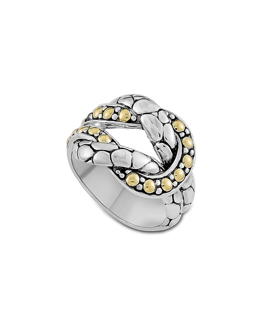 Samuel B. Sterling Silver & 18k Gold Pebble Band Knot Ring