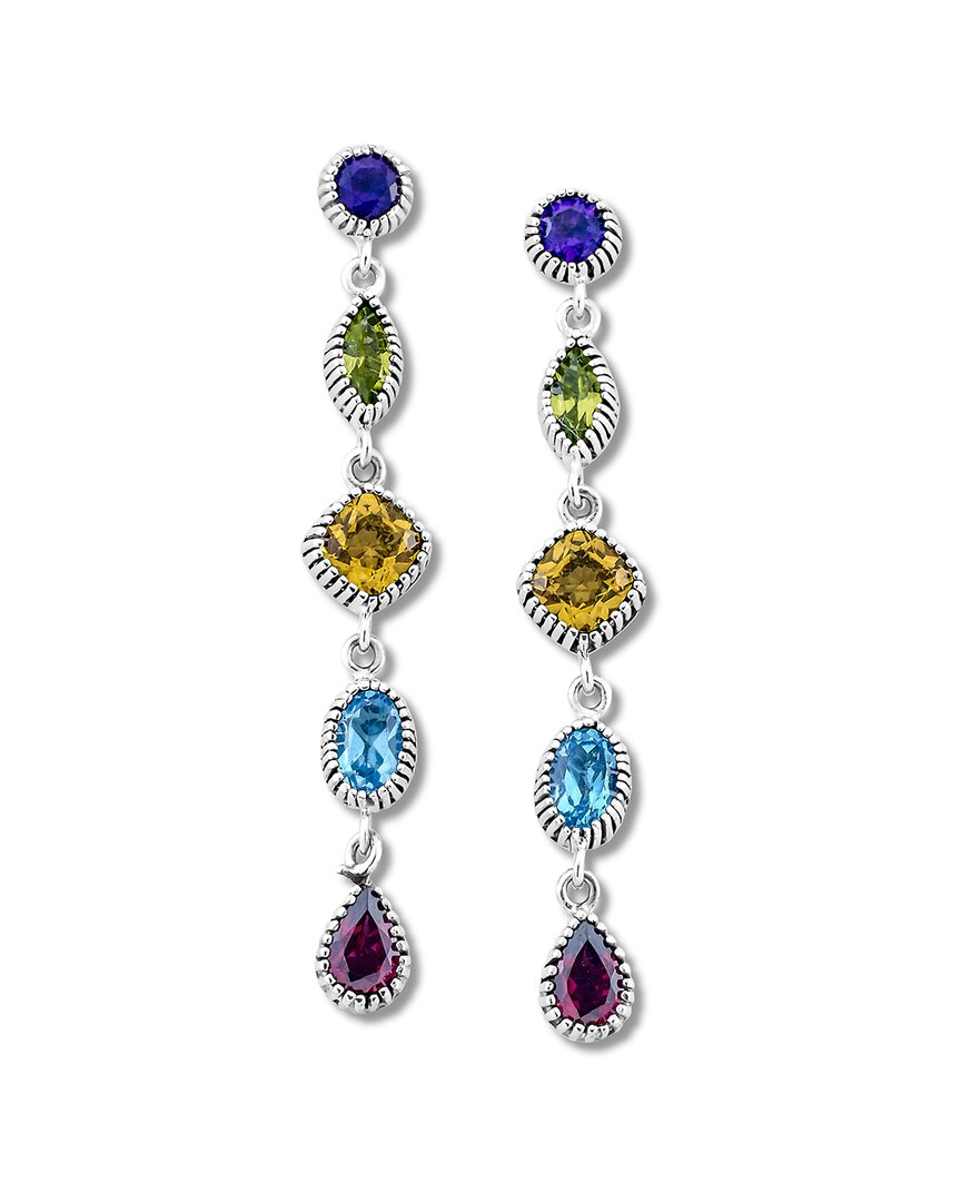 Samuel B. Silver 3.90 Ct. Tw. Gemstone Drop Earrings