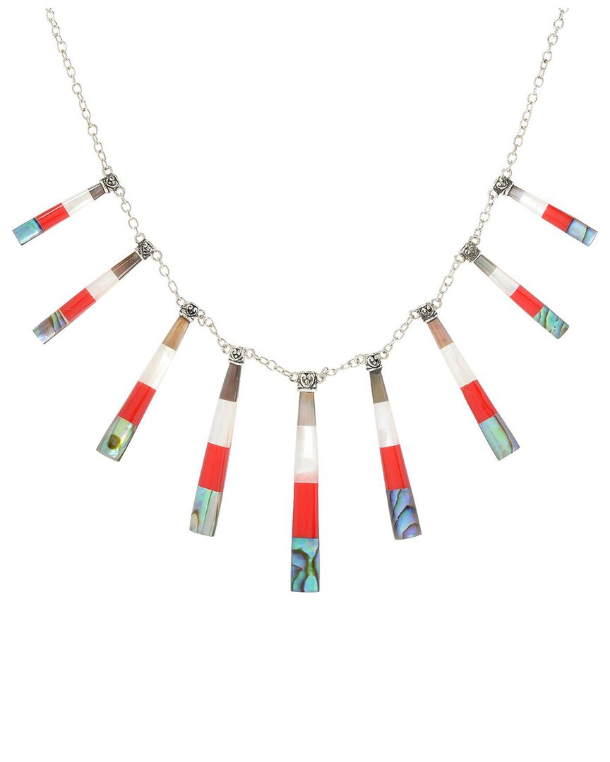 Samuel B. Silver Gemstone & Pearl Bib Necklace