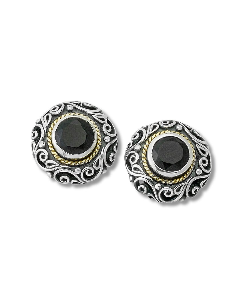 Samuel B. 18k & Silver 1.90 Ct. Tw. Onyx Studs