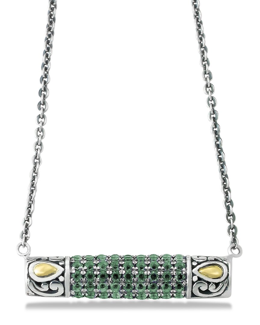 Samuel B. 18k & Silver 1.08 Ct. Tw. Emerald Necklace