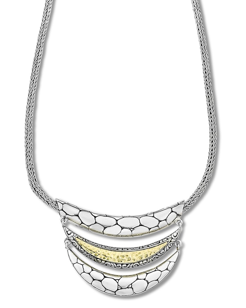 Samuel B. 18k & Silver Triple Bar Necklace