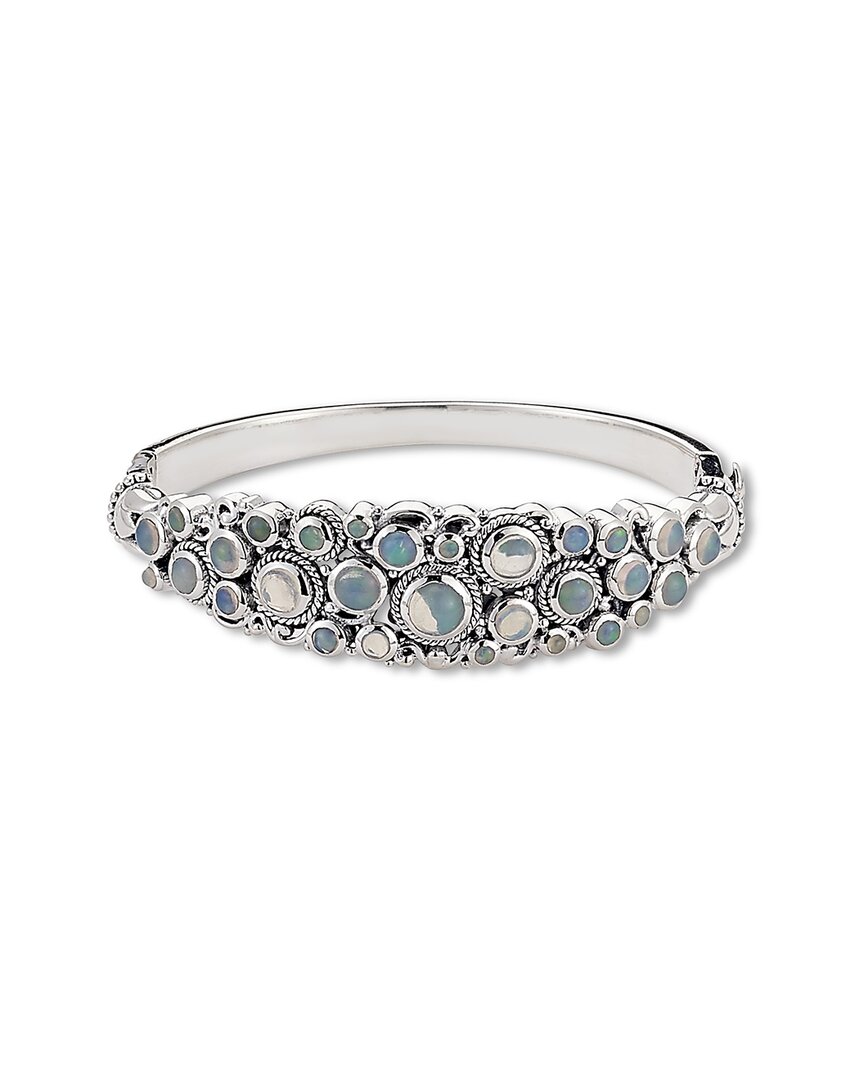 Samuel B. Silver 3.70 Ct. Tw. Opal Cluster Bangle Bracelet