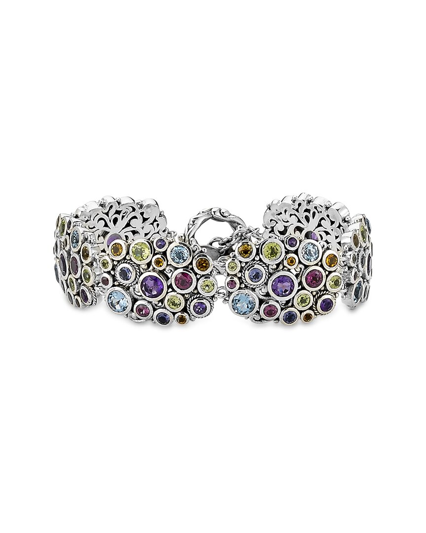 Samuel B. Silver 17.00 Ct. Tw. Gemstone Cluster Bracelet