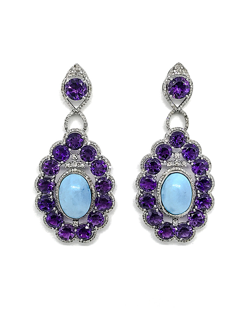 Arthur Marder Fine Jewelry 14k & Silver 2.00 Ct. Tw. Diamond & Gemstone Earrings