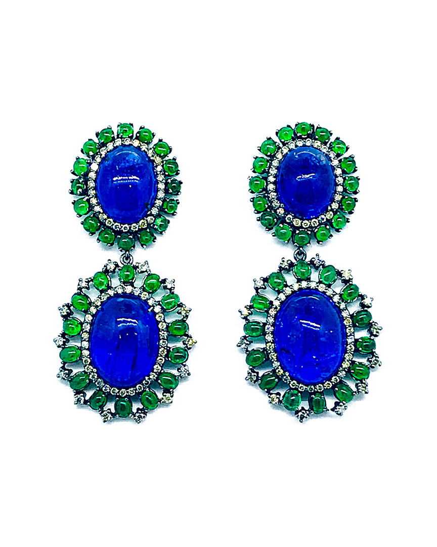 Arthur Marder Fine Jewelry 14k & Silver 8.03 Ct. Tw. Diamond & Gemstone Earrings