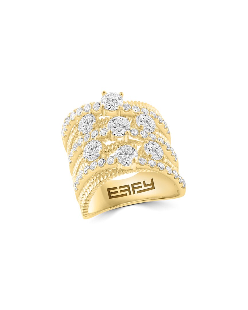 Effy Fine Jewelry Gold Over Silver 2.92 Ct. Tw. Lab-grown Diamond Ring In Gold