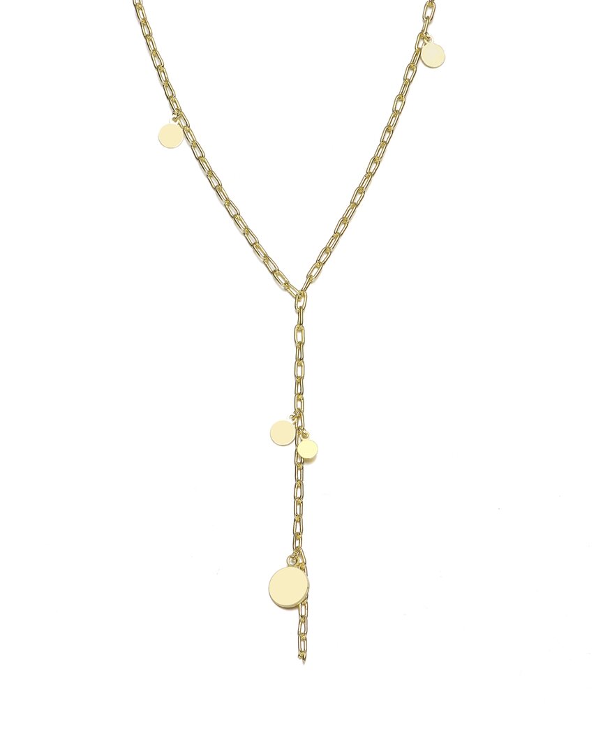 Rachel Glauber 14k Plated Y Necklace In Gold