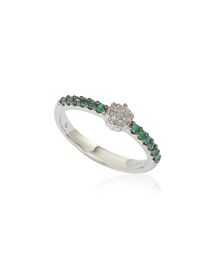 Suzy Levian Silver Cz Stackable Ring