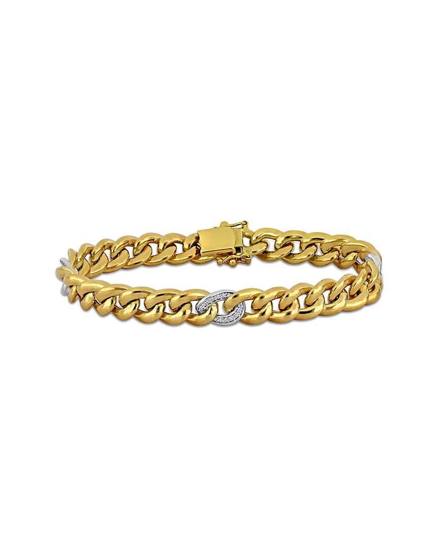Rina Limor 14k Two-tone 0.34 Ct. Tw. Diamond Link Bracelet