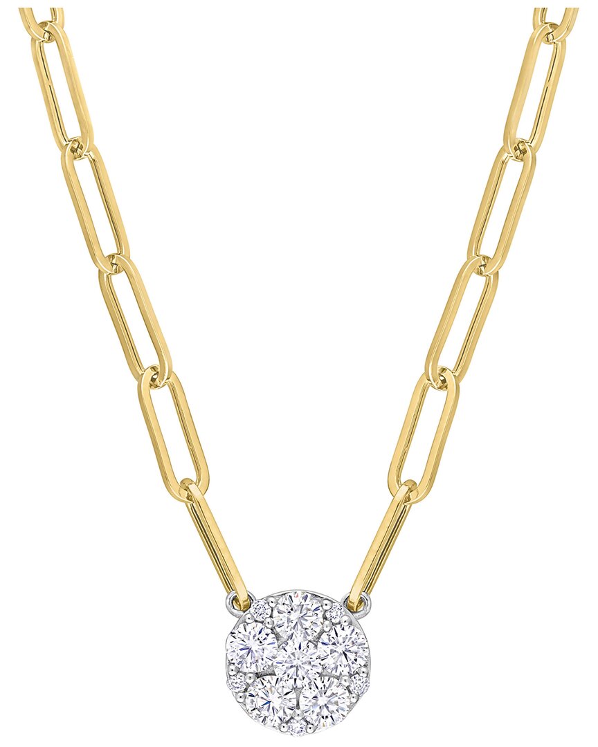 Rina Limor 14k 0.98 Ct. Tw. Diamond Cluster Necklace