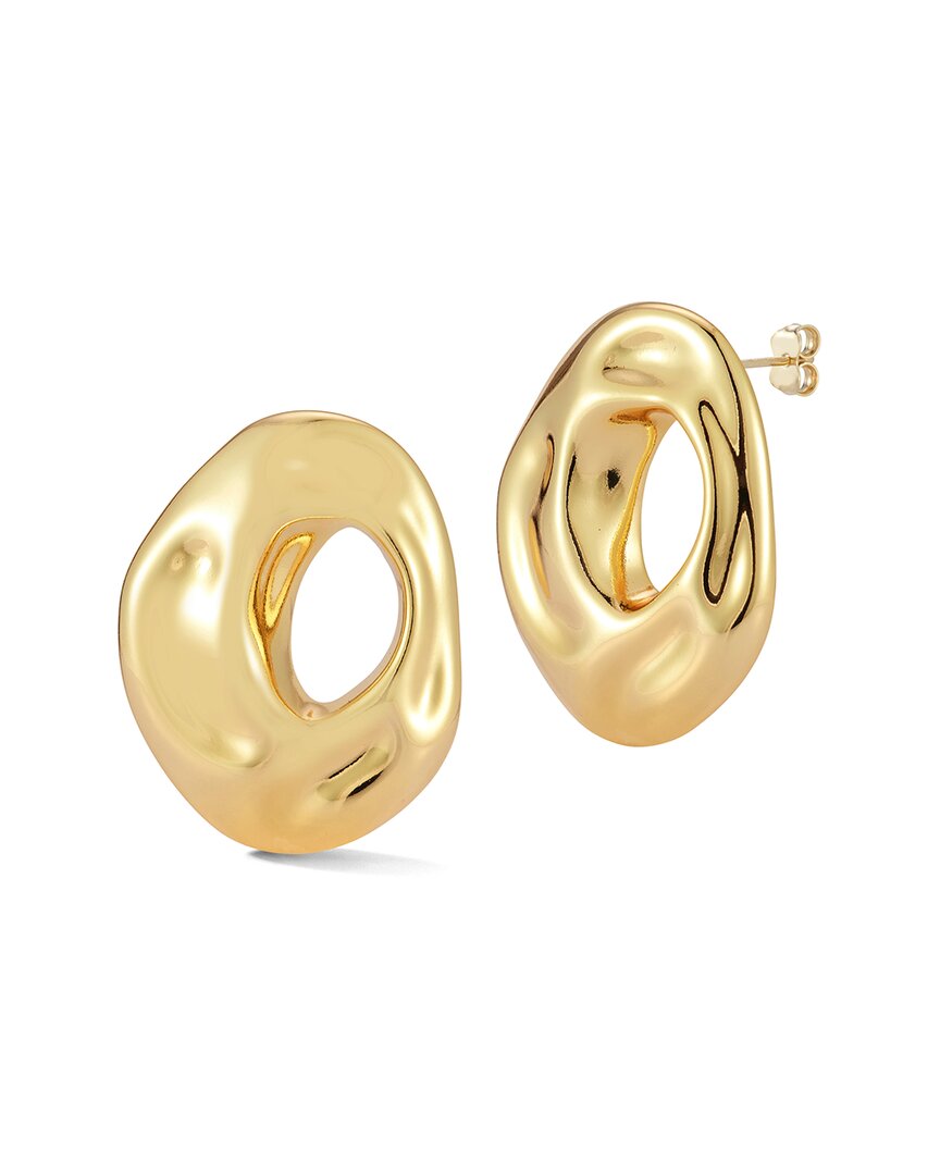 Chloe & Madison Chloe And Madison Jewelry Plated Concave Open Statement Studs In Gold