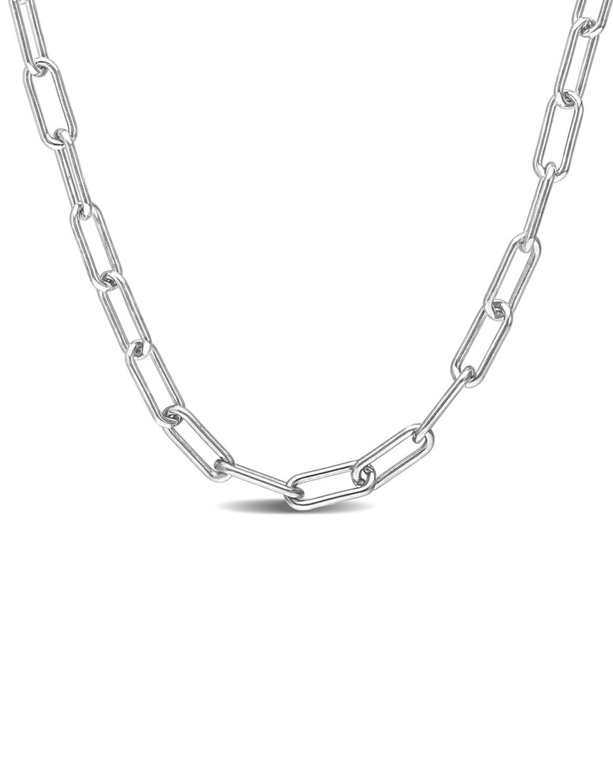 Italian Silver Paperclip Chain Necklace