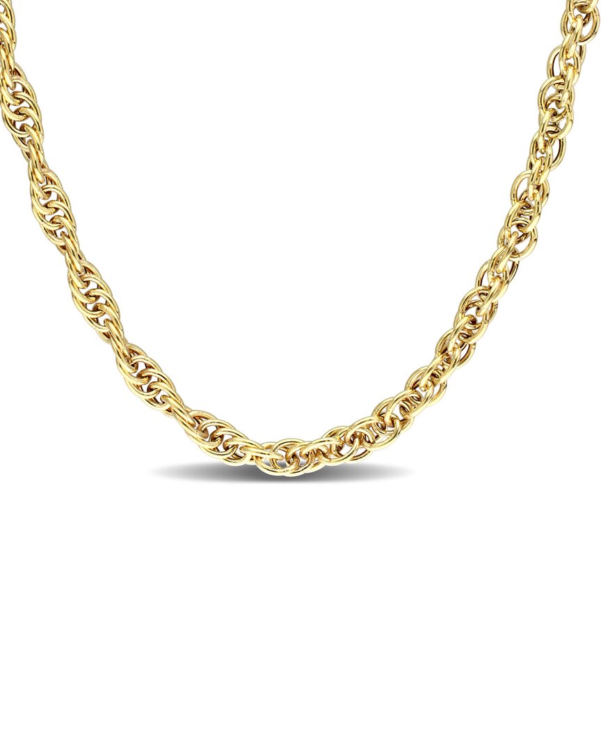 Shop Italian Silver 18k Over  Singapore Chain Necklace