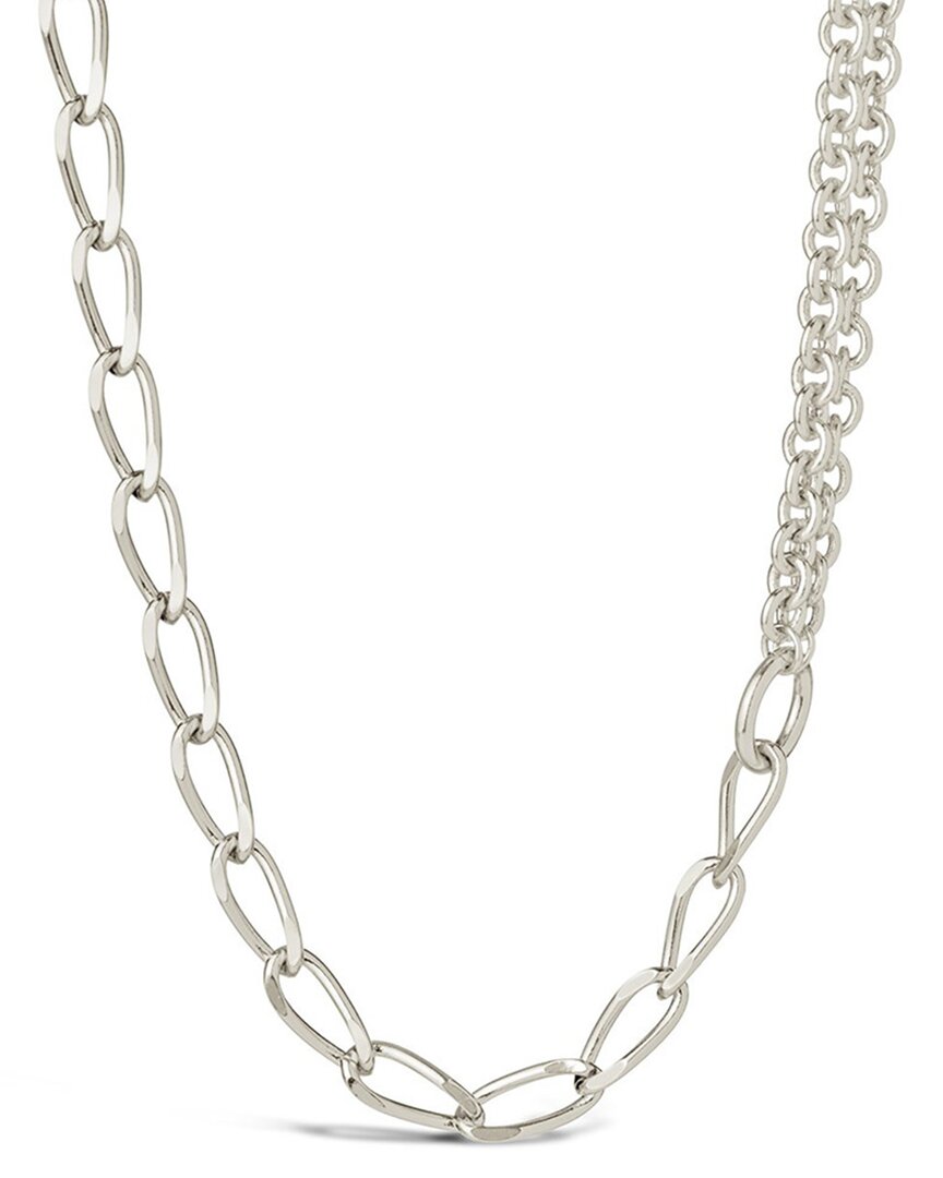 Sterling Forever Rhodium Plated Milan Layered Chain Necklace