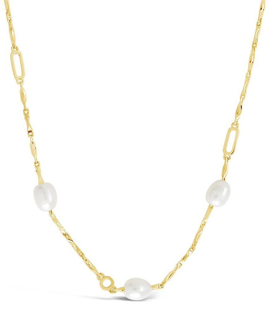 Sterling Forever 14k Plated 7.00 Pearl Necklace
