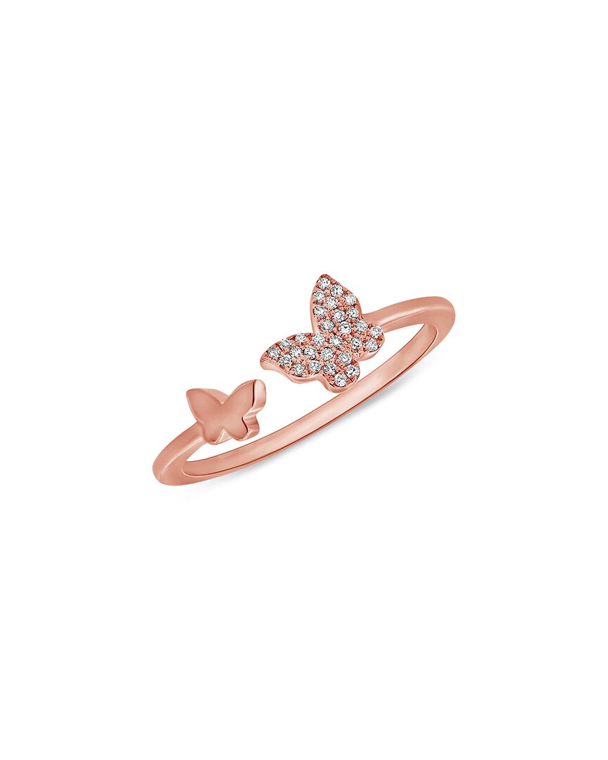 Shop Sabrina Designs 14k Rose Gold 0.06 Ct. Tw. Diamond Open Double Butterfly Ring